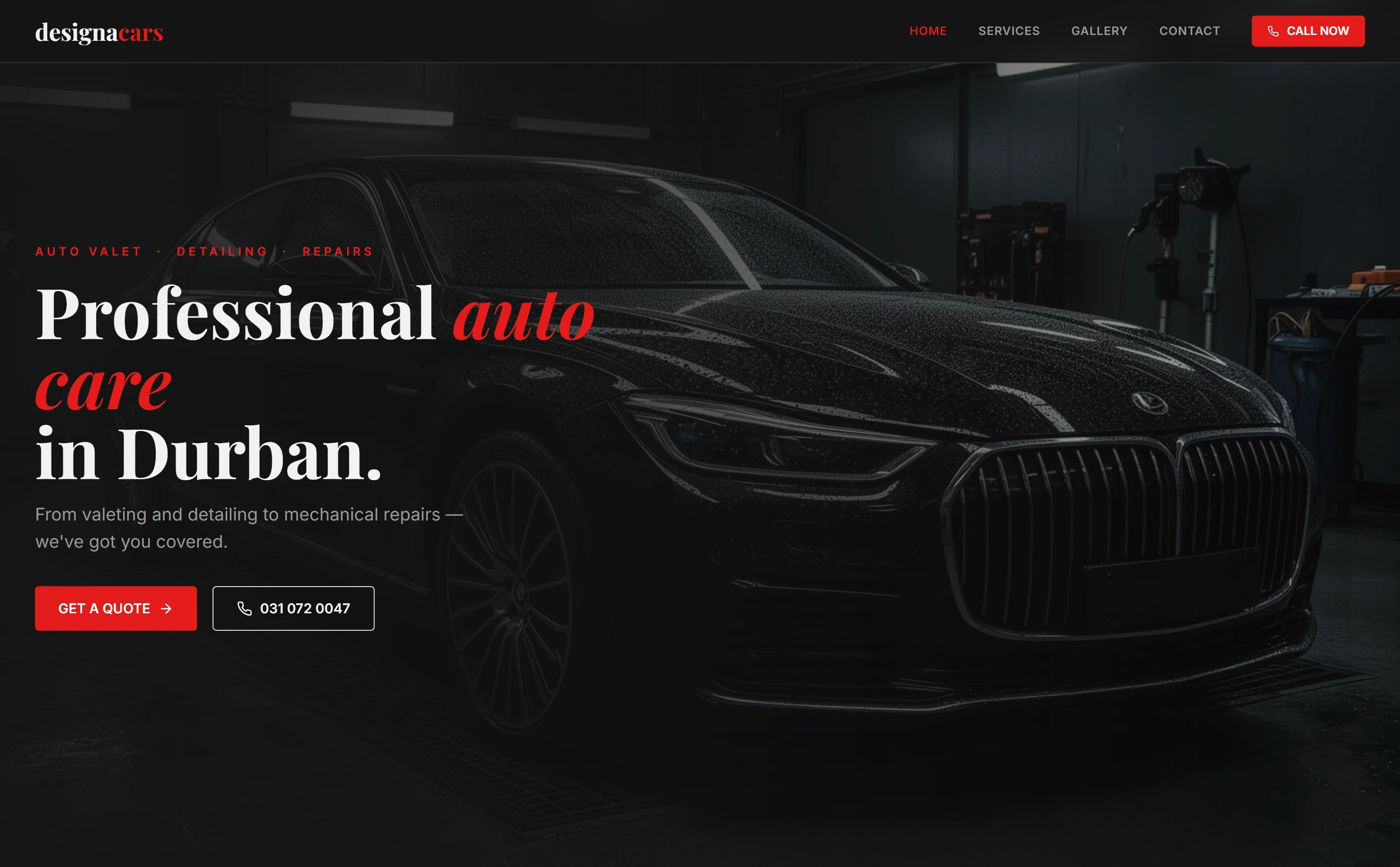 Redesigned DesignaCars homepage